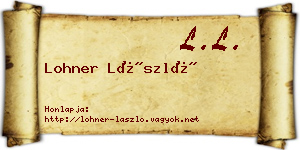 Lohner László névjegykártya